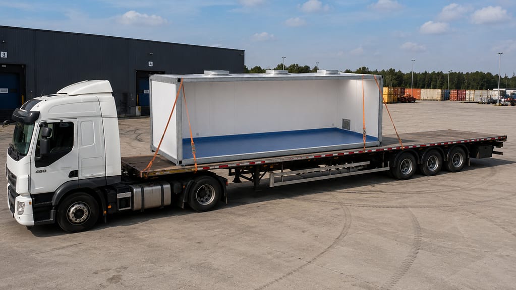 module de salle blanche modulaire ISO 7 transporté par camion