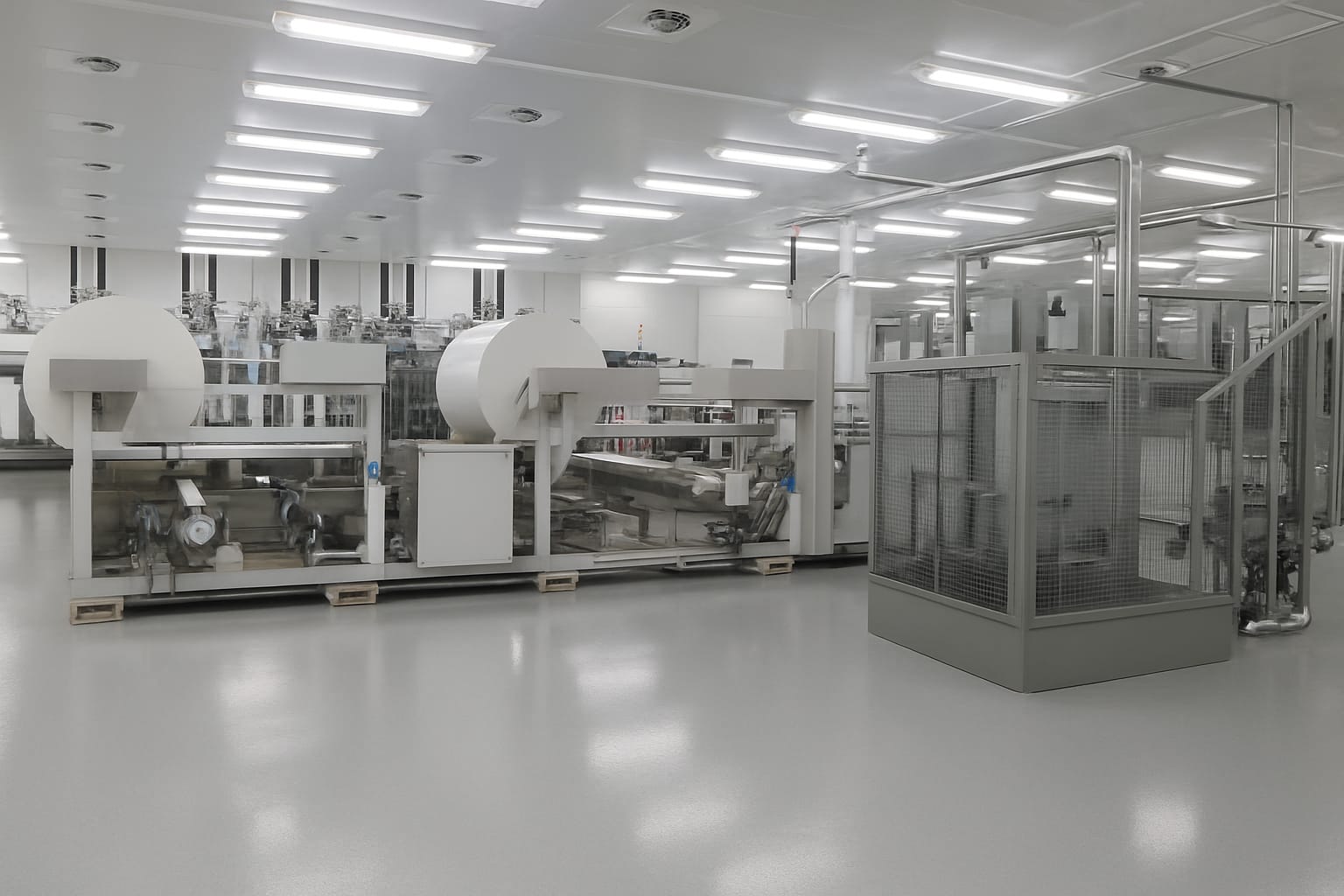 Salle grise industrielle OplusR avec traitement d’air et zone à atmosphère contrôlée