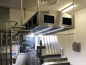 hotte soufflerie ISO 5 montée chez MONDELEZ à RHISNES